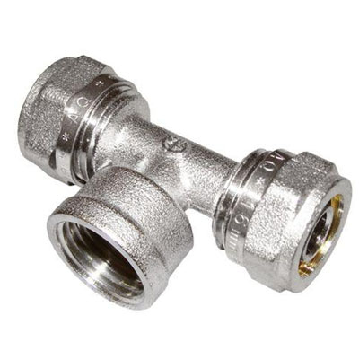 Тройник T 16&times;1/2F&times;16 цанга-гайка-цанга   AQUAPEX