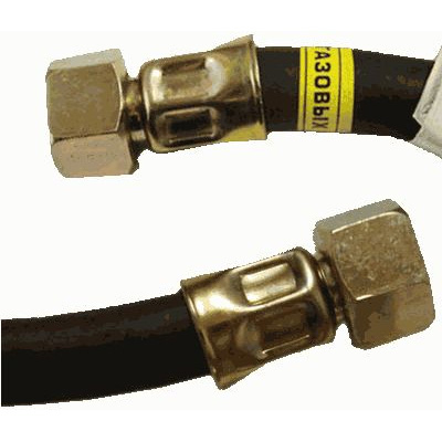 Шланг газовый резиновый 1/2"  вн- вн 1м (черный) ПК РУСЛО