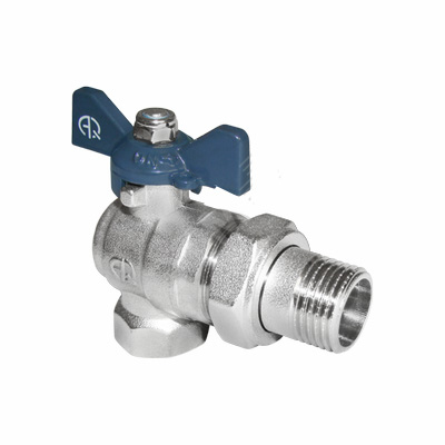 Кран шаровой со сгоном FxM1" U B бабочка вн-нар  AQUALINK