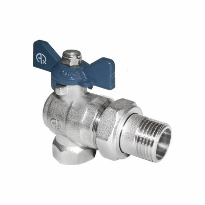 Кран шаровой со сгоном угловой FxM1/2 LU B бабочка вн-нар  AQUALINK