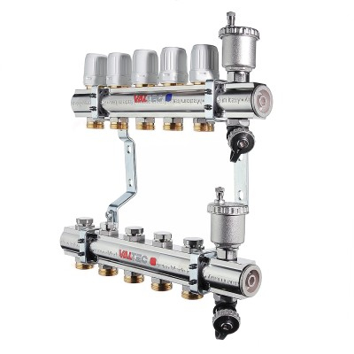 Коллекторная группа в сборе, 1"х4 вых. Евроконус 3/4" VTc.594.EMNX.0604