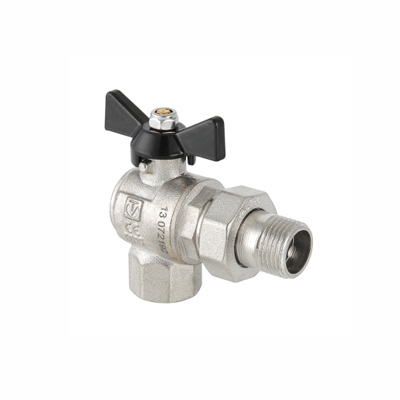 Кран шаровой PERFECT угловой с полусгоном 1/2" вн.-нар. VT.328.N.04