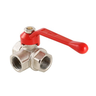 Кран шаровой трехходовой, тип L 1/2" вн.-вн.-вн. VT.360.N.04